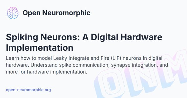 Social share preview for Spiking Neurons: A Digital Hardware Implementation