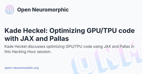 Social share preview for Kade Heckel: Optimizing GPU/TPU code with JAX and Pallas
