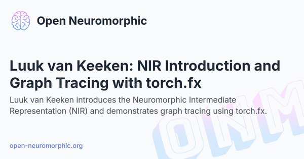 Social share preview for Luuk van Keeken: NIR Introduction and Graph Tracing with torch.fx