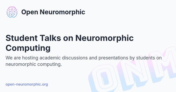 Social share preview for Student Talks on Neuromorphic Computing