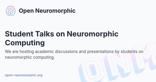 Social share preview for Student Talks on Neuromorphic Computing