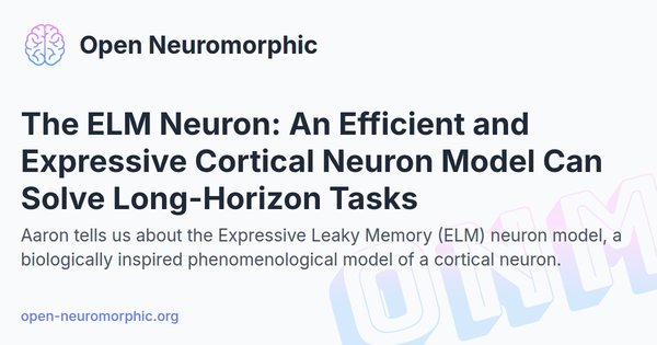 Social share preview for The ELM Neuron: An Efficient and Expressive Cortical Neuron Model Can Solve Long-Horizon Tasks