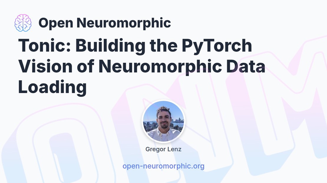 Tonic: Building the PyTorch Vision of Neuromorphic Data Loading